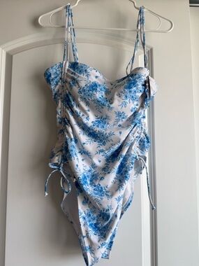 wild fable White Floral One-Piece Swimsuit with Bridgerton Vibes